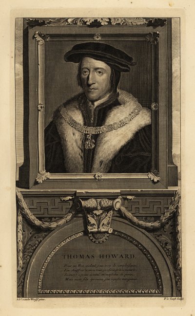 Thomas Howard, 3. książę Norfolk (1473-1554) (rycina) autorstwa Hans (after) Holbein the Younger