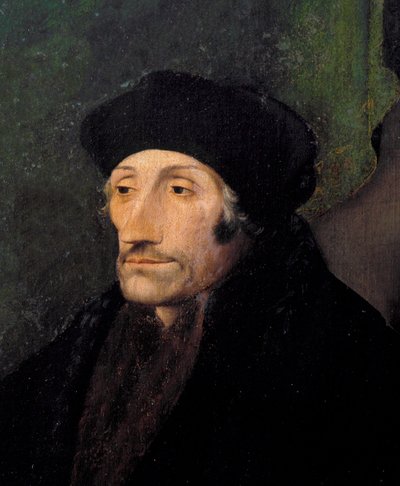 Portret Erazma z Rotterdamu, holenderskiego humanisty autorstwa Hans (attr. to) Holbein the Younger
