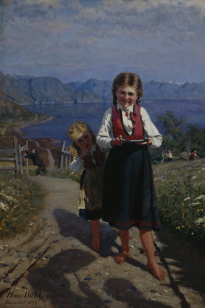 Dwie siostry z truskawkami autorstwa Hans Andreas Dahl
