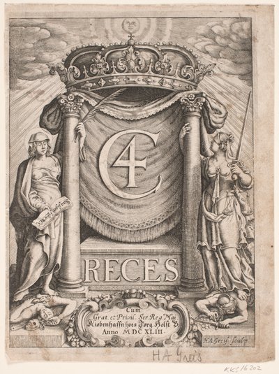 Strona tytułowa dla Christiana IV Reces 1643 autorstwa Hans Andreas Greys