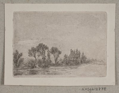 Krajobraz z drzewami nad wodą autorstwa Hans Anton Thiele
