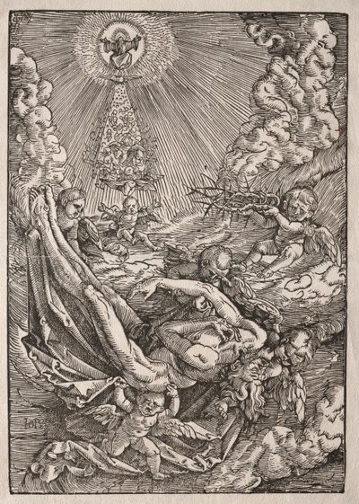 Chrystus zaniesiony do nieba przez anioły autorstwa Hans Baldung