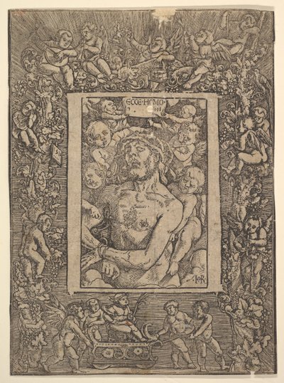 Ecce Homo z ozdobną ramką przedstawiającą triumf Bachusa, 1511. autorstwa Hans Baldung