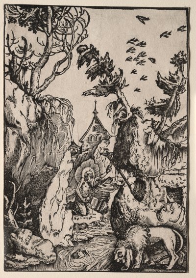 Św. Hieronim na pustkowiu. autorstwa Hans Baldung