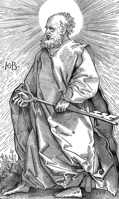 Św. Piotr trzymający swój symbol klucza, c1490-1550 autorstwa Hans Baldung
