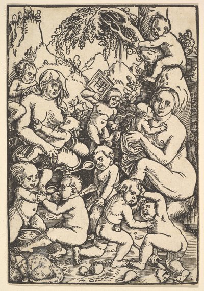 Dwie matki z dziećmi umierają Kinderaue, ca. 1512. autorstwa Hans Baldung