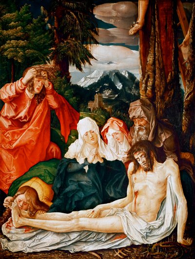 „Lamentation sur la mort du christ” (Lament nad Chrystusem) Peinture de Hans Baldung, dit Grien (Baldung Grien)(1484-1545) autorstwa Hans Baldung Grien