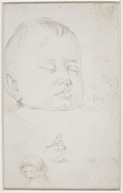 Głowa małego chłopca o profilu 3/4, półotwarte usta chłopca i autorstwa Hans Baldung Grien