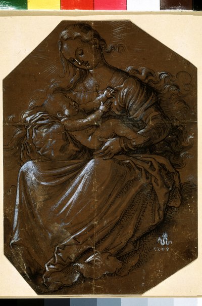 „Dziewica z Dzieciątkiem” (Dziewica z Dzieciątkiem) Rysunek tuszem i piórem na brązowym papierze autorstwa Hansa Baldunga (184-1545) XVI-wieczne Muzeum Puszkina, Moskwa autorstwa Hans Baldung Grien