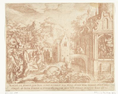 Chrystus przybywa do domu Łazarza, Marty i Marii Magdaleny autorstwa Hans Bol