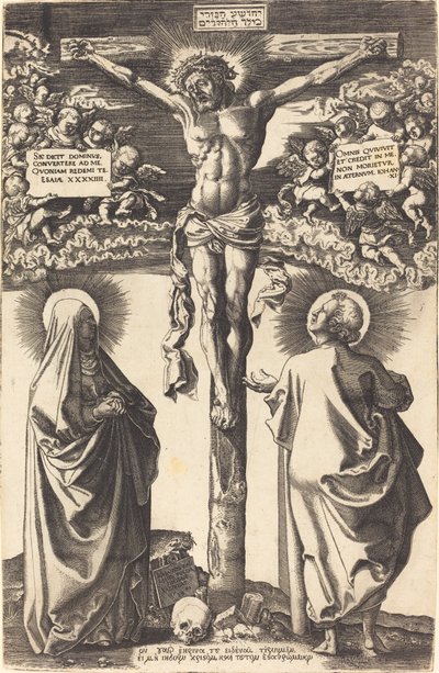 Chrystus na krzyżu z Dziewicą i św. Janem autorstwa Hans Brosamer