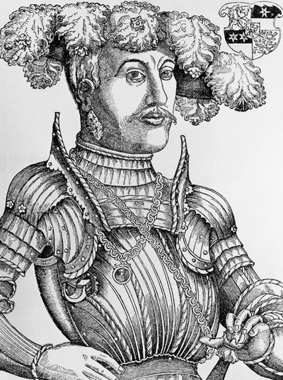 Portret Filipa I, landgrafa Hesji, zwanego Wielkodusznym (1504-1567), rycina Hansa Brosamera (1495-1554) autorstwa Hans Brosamer