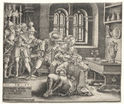 Samson i Dalila, 1545. autorstwa Hans Brosamer
