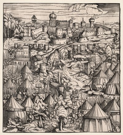 Der Weisskunig Biały Król: Oblężenie Padwy, 1512-1515. autorstwa Hans Burgkmair