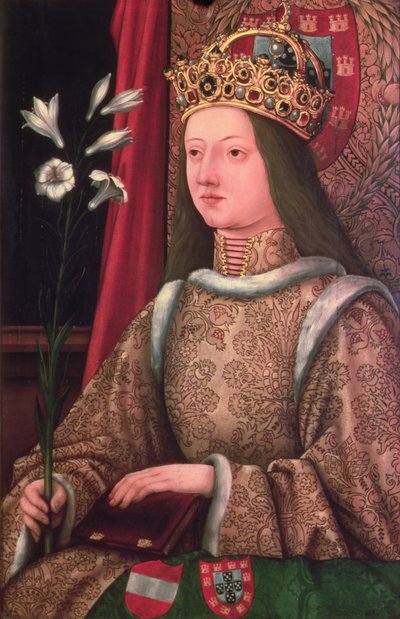 Królowa Portugalii Eleonora (143437-67) żona Fryderyka III (1415-93) (kopia zaginionego oryginału, 1468 (panel) autorstwa Hans Burgkmair