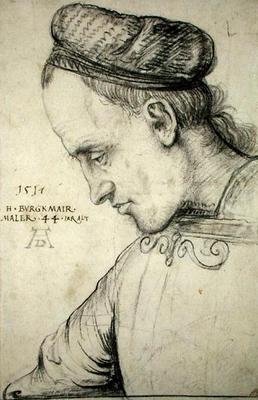 Autoportret, ok. 1517 (węgiel drzewny na papierze) autorstwa Hans Burgkmair