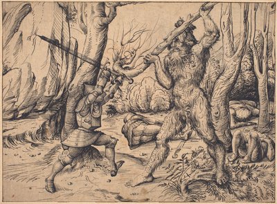 Walka w lesie autorstwa Hans Burgkmair I