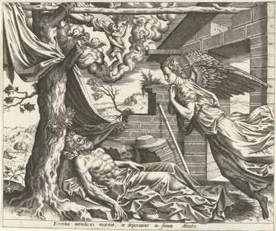 Śmierć Łazarza Historia Łazarza i bogacza (tytuł serii) autorstwa Hans Collaert (I) (possibly)