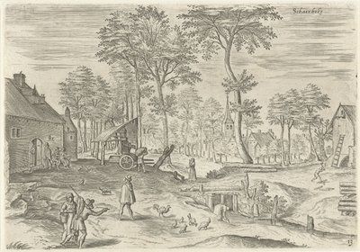 Widok na Schaerbeek Schaerbeke (tytuł na obiekcie) Zabytki z okolic Brukseli (tytuł serii) autorstwa Hans Collaert (I)