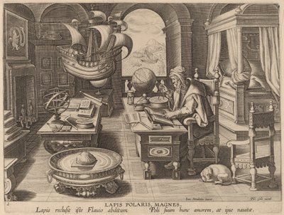 Lapis Polaris, Magnes (Lodestone, Magnes) autorstwa Hans Collaert the Younger after Jan van der Straet