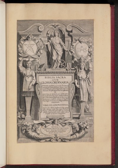 Strona tytułowa Biblia Sacra Cvm Glossa Ordinaria autorstwa Hans Collaert the Younger after Sir Peter Paul Rubens