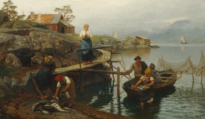 Po łowieniu (Dom z łowienia ryb) autorstwa Hans Gude