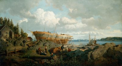 Pejzaż (olej na płótnie) autorstwa Hans Gude