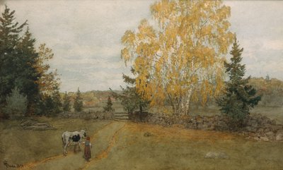 Zachód słońca autorstwa Hans Gude