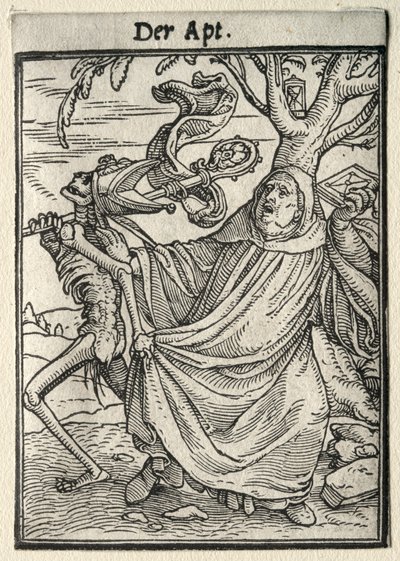 Taniec Śmierci: Opat autorstwa Hans Holbein