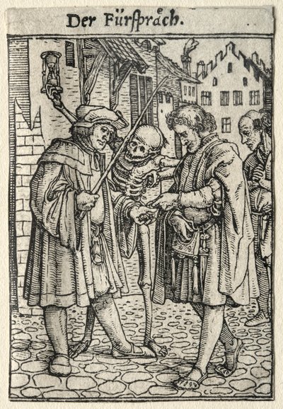 Taniec Śmierci: Adwokat . autorstwa Hans Holbein