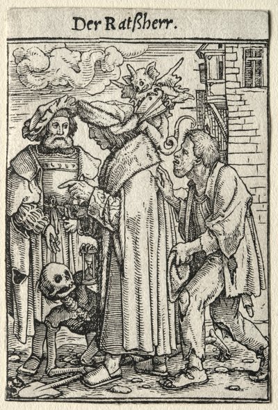Taniec Śmierci: Radny. autorstwa Hans Holbein