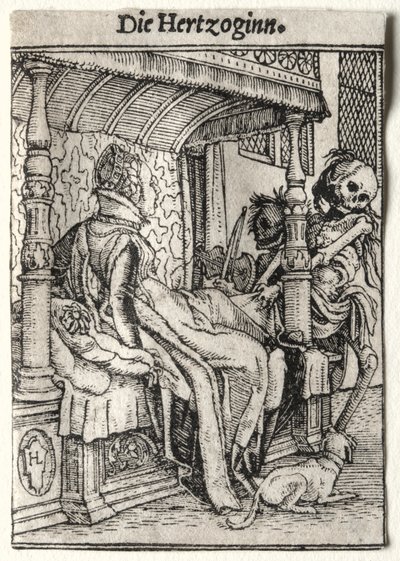 Taniec śmierci: księżna. autorstwa Hans Holbein