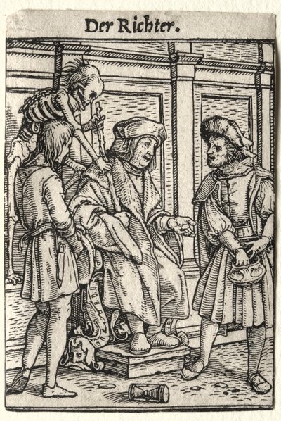 Taniec Śmierci: Sędzia. autorstwa Hans Holbein