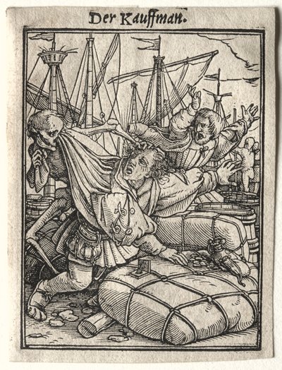 Taniec Śmierci: Kupiec autorstwa Hans Holbein