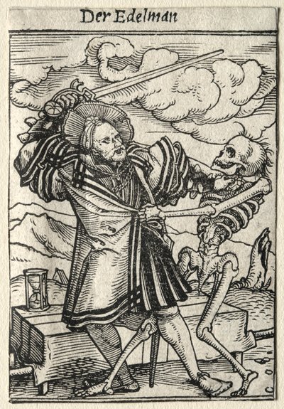 Taniec Śmierci: Szlachcic. autorstwa Hans Holbein