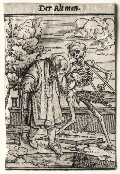 Taniec Śmierci: Stary Człowiek. autorstwa Hans Holbein