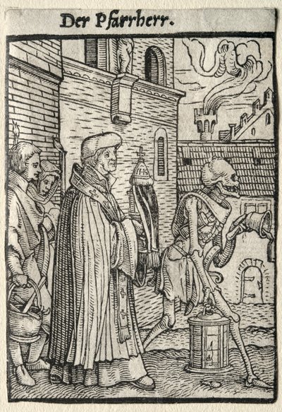 Taniec Śmierci: Pastor autorstwa Hans Holbein