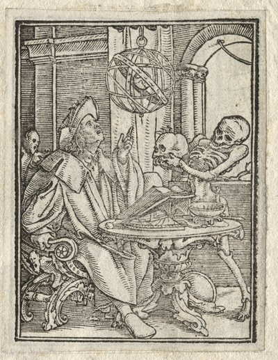 Taniec śmierci: astrolog, bogacz. autorstwa Hans Holbein