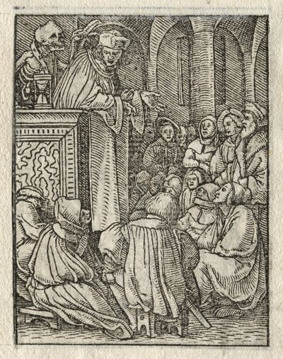 Taniec śmierci: kaznodzieja, ksiądz. autorstwa Hans Holbein