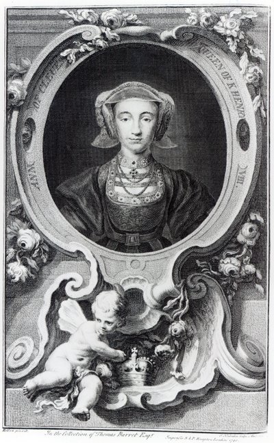Anna z Kleve, grawerowana przez Jacobusa Houbrakena, 1740 autorstwa Hans Holbein der Jüngere