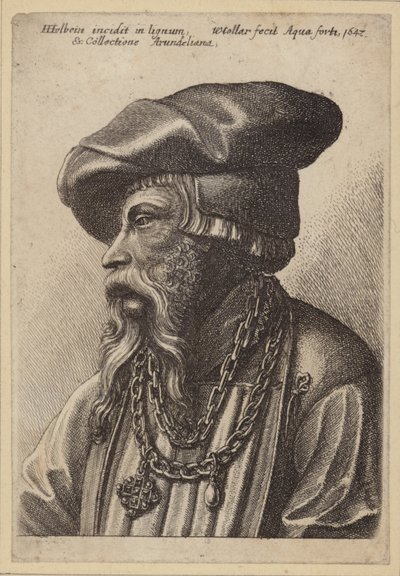 Brodaty mężczyzna z łańcuszkowym naszyjnikiem autorstwa Hans Holbein der Jüngere