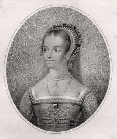 Catherine Parr, rytowane przez Bocqueta, z „Katalogu autorów królewskich i szlachetnych”, wydanego w 1806 r. autorstwa Hans Holbein der Jüngere