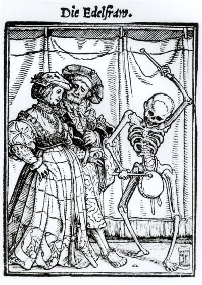 Śmierć i szlachcianka z „Tańca śmierci”, rycina Hansa Lutzelburgera, ok. 1538 autorstwa Hans Holbein der Jüngere