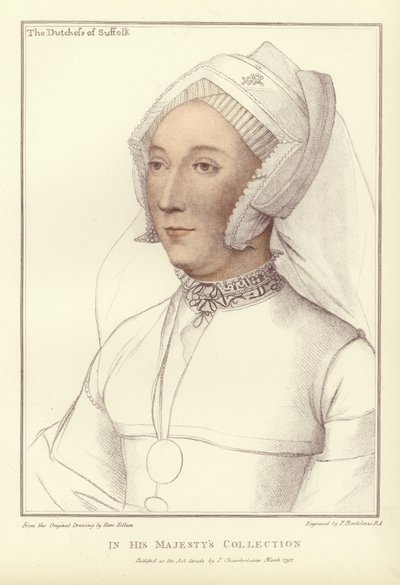 Księżna Suffolk (akwatinta) autorstwa Hans Holbein der Jüngere