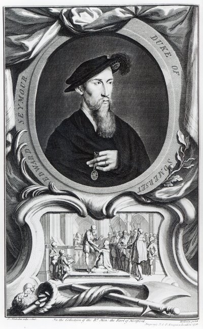 Edward Seymour, 1. książę Somerset, wyryty przez Jacobusa Houbrakena, 1738 autorstwa Hans Holbein der Jüngere