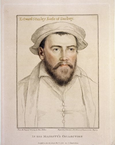 Edward Stanley Earle of Darby (1508-1572) grawerowany przez Francesco Bartolozzi (1727-1815) 1793 autorstwa Hans Holbein der Jüngere