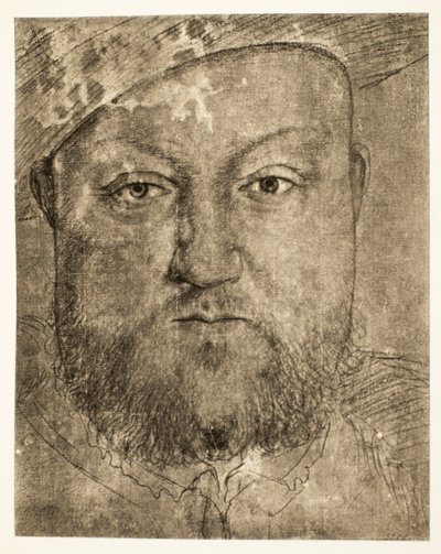Henryk VIII rysunek kredą, ok. 1540, wyd. 1902 (kolotypia) autorstwa Hans Holbein der Jüngere