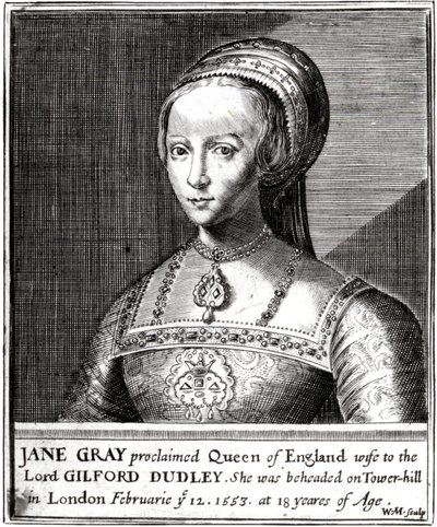 Jane Grey, grawerowane przez Williama Marshalla, 1648 autorstwa Hans Holbein der Jüngere