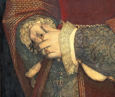 Portret Jane Seymour, 1536 (detal 32610) autorstwa Hans Holbein der Jüngere