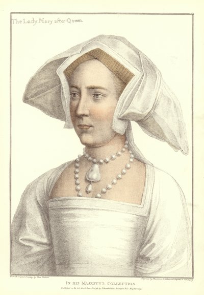 Queen Mary I Anglii i Irlandii (akwatinta) autorstwa Hans Holbein der Jüngere